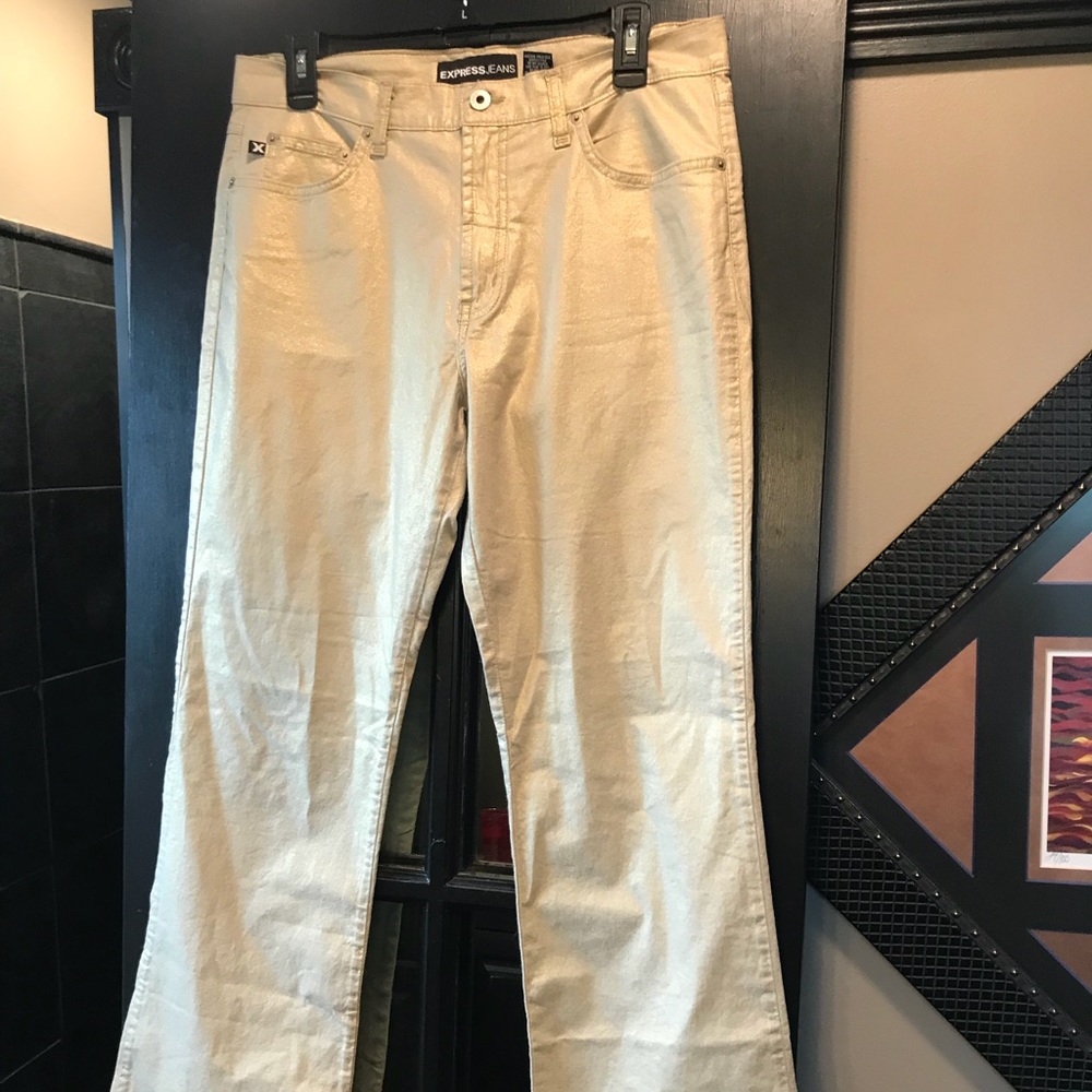 SUPER cute Shimmery Gold Express Jeans sz 11/12